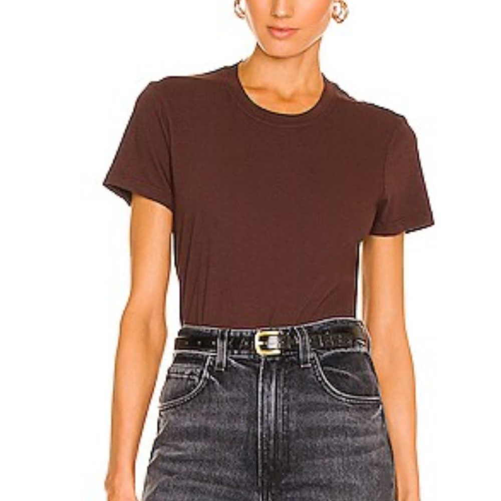 James Perse Brown Fitted Short Sleeve T-Shirt